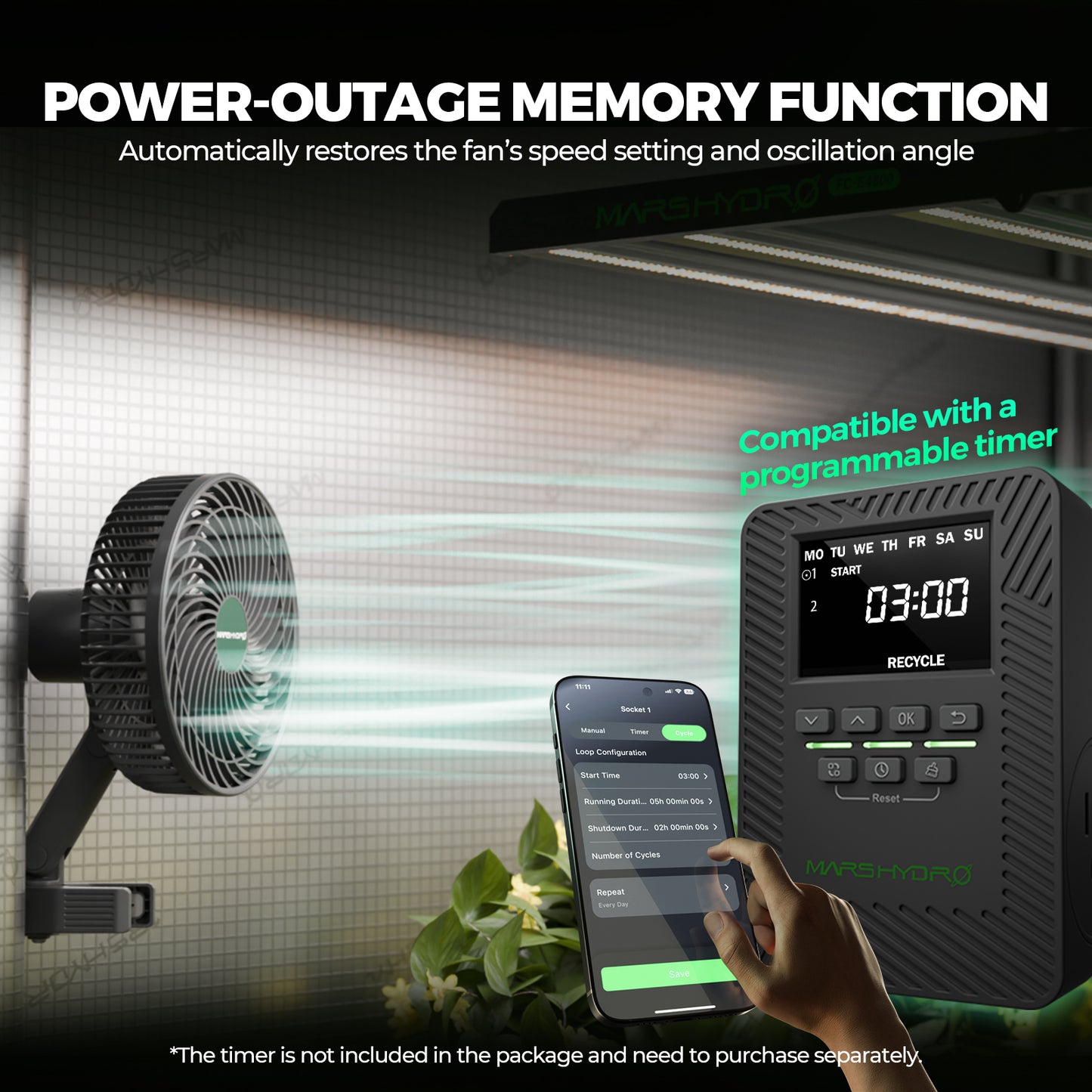 Mars Hydro 6-Zoll Clip-Ventilator – Smarte Zirkulation & Automatische Oszillation