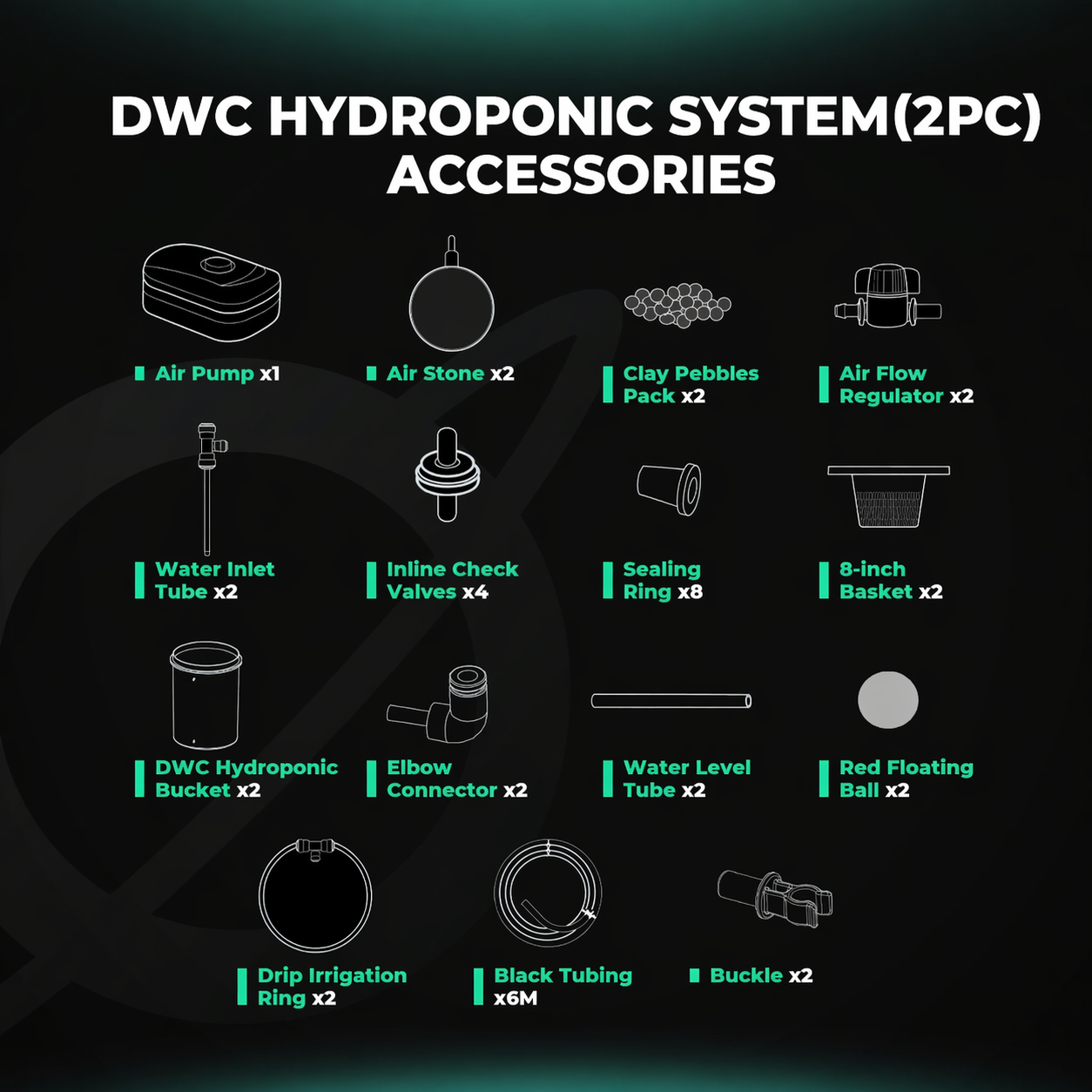 Mars Hydro DWC Hydroponik-System – 2er Set für kompaktes & schnelles Wachstum