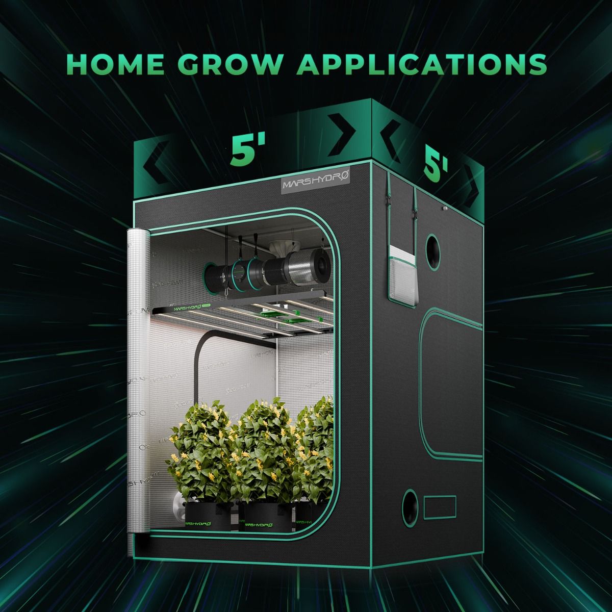 Mars Hydro FCE-6500 LED Grow Lampe - 730W Quantum Bar - Bridgelux Chips - Smart WiFi & Bluetooth