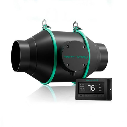 Mars Hydro 4" (100 mm) Intelligenter Rohrventilator mit Temperatur- & Feuchtigkeitssteuerung