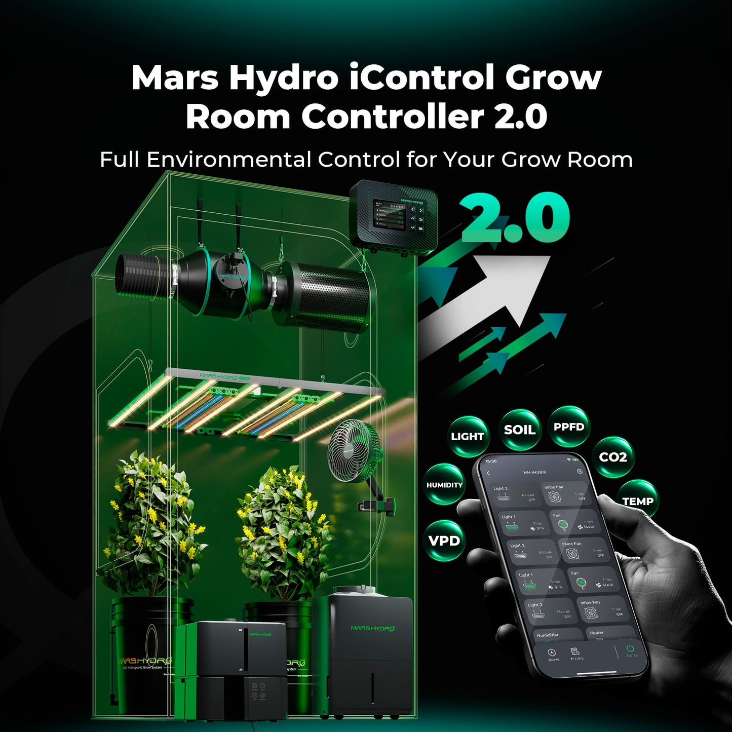 Mars Hydro iControl Ultimate Set - Smart Grow Controller inkl. CO2-, PAR- & Boden-Sensoren