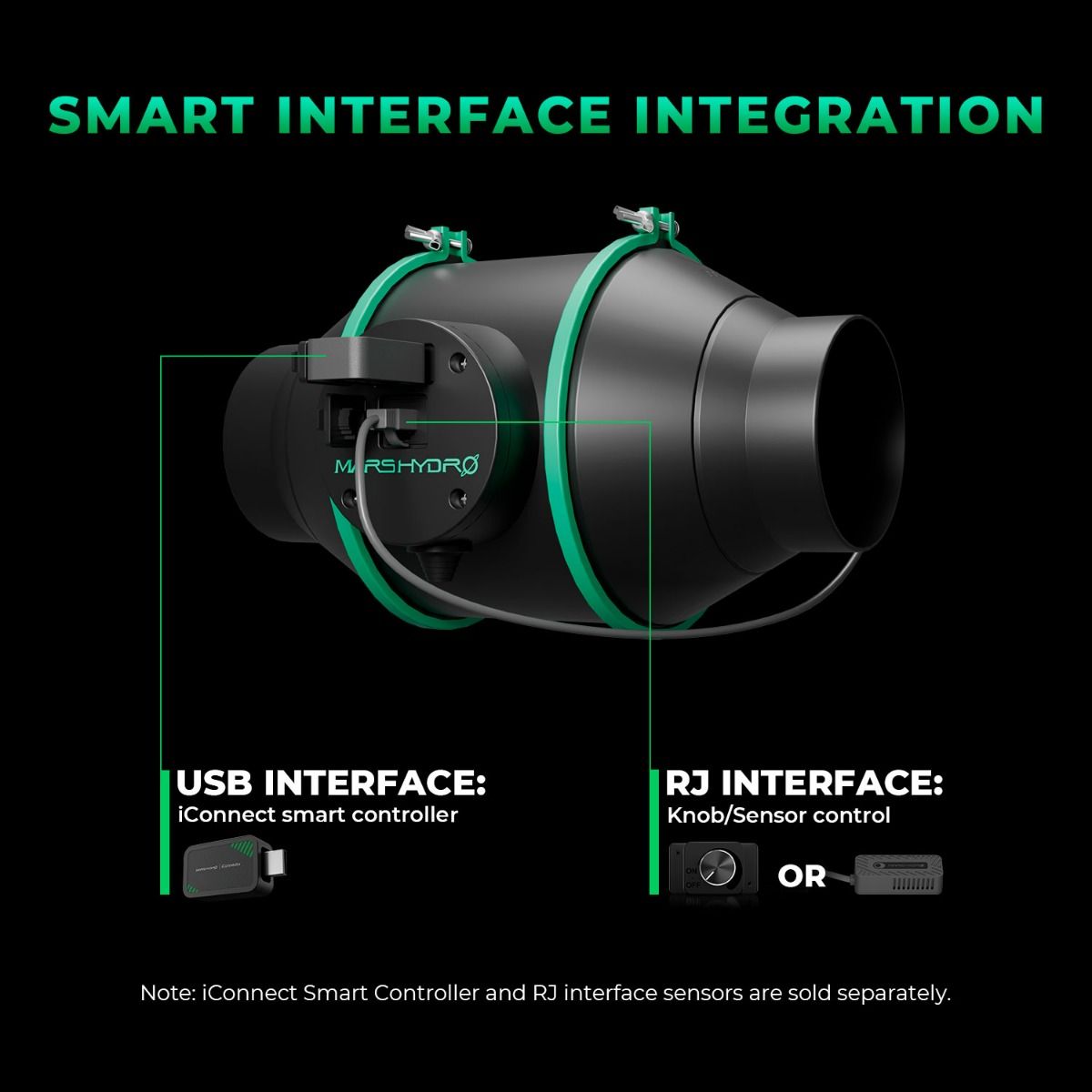 Mars Hydro iFresh – 4" (100 mm) Rohrventilator mit USB-Smart-Steuerung