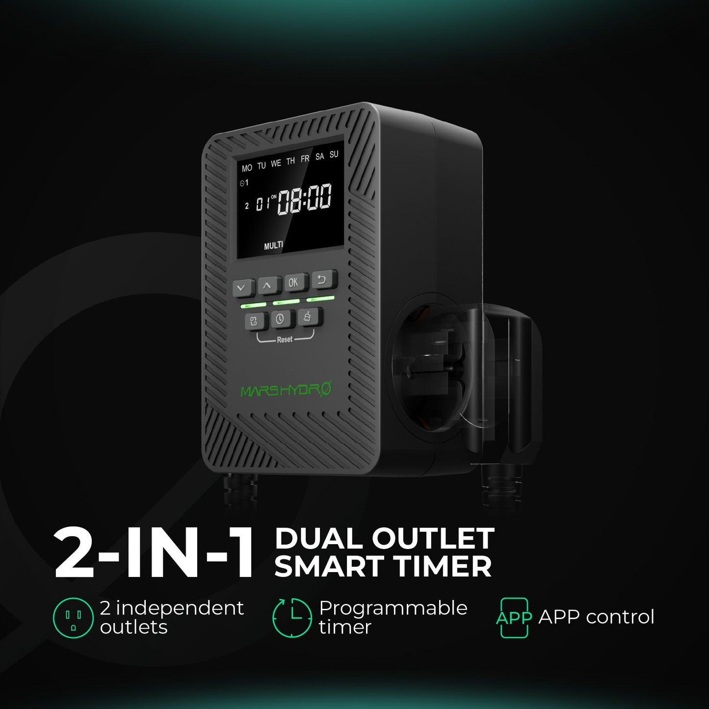 Mars Hydro iTime Smart Timer – Intelligente Doppelsteckdose mit App-Steuerung