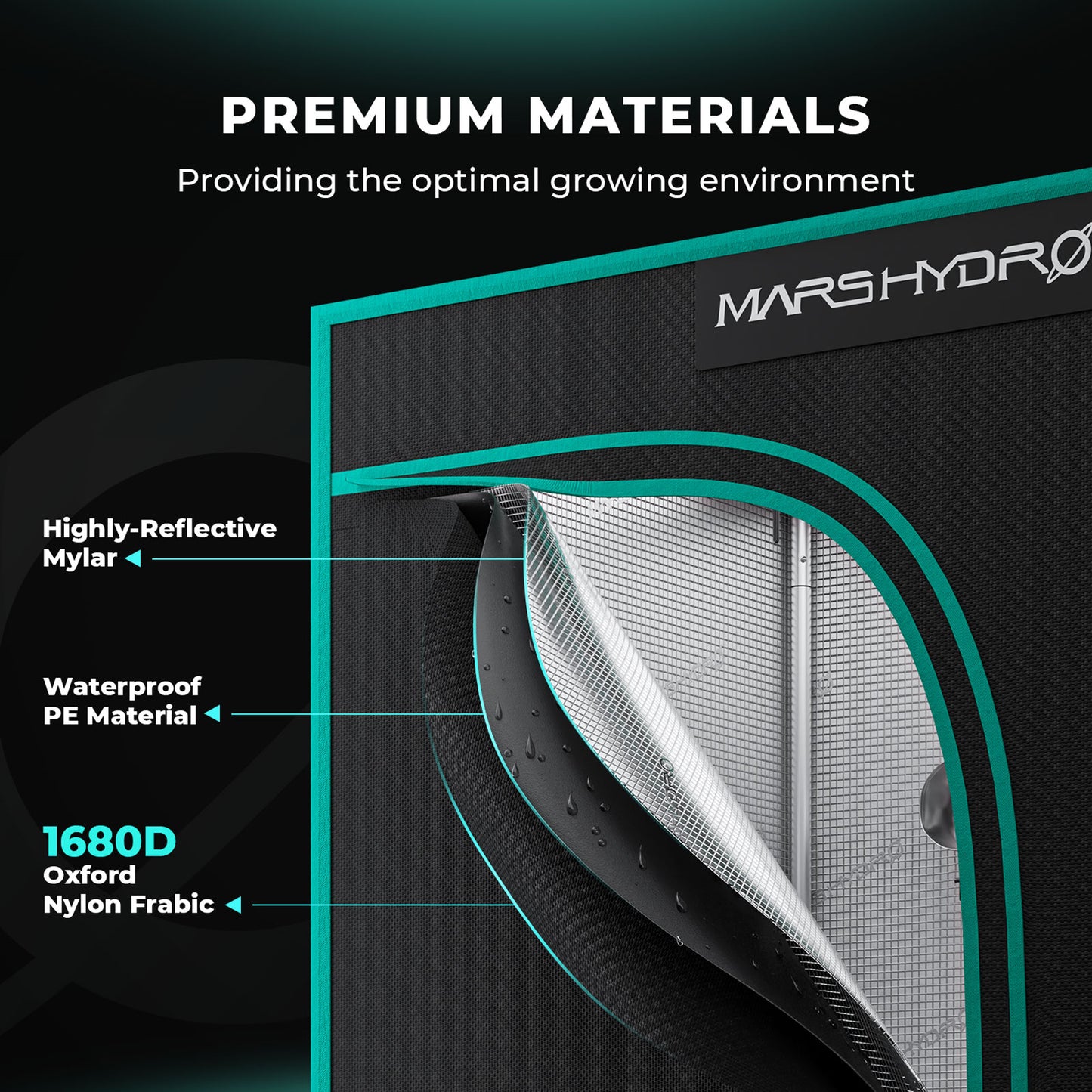 Mars Hydro Growbox 240x120x200 cm – Profi-Zelt aus 1680D Oxford-Gewebe