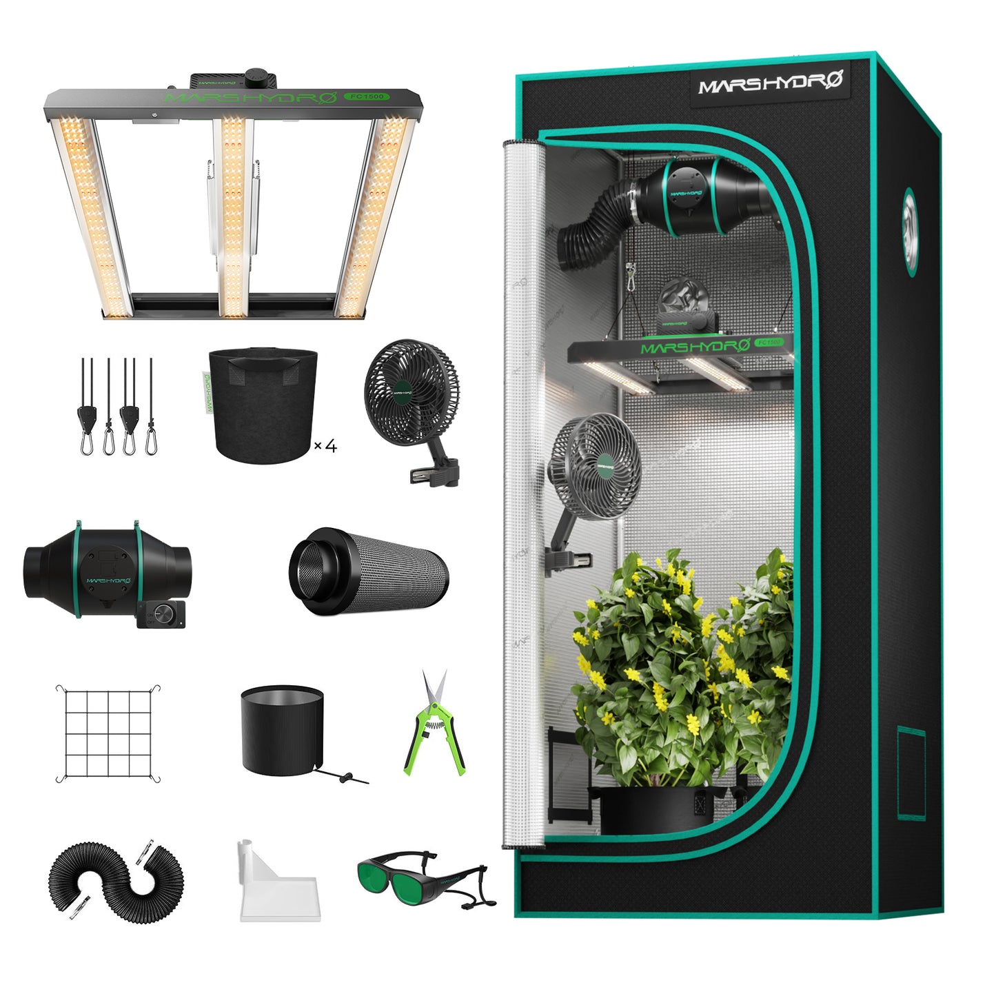 Mars Hydro FC1500 Samsung EVO Komplett-Set – Maximale Effizienz & Profi-Erträge