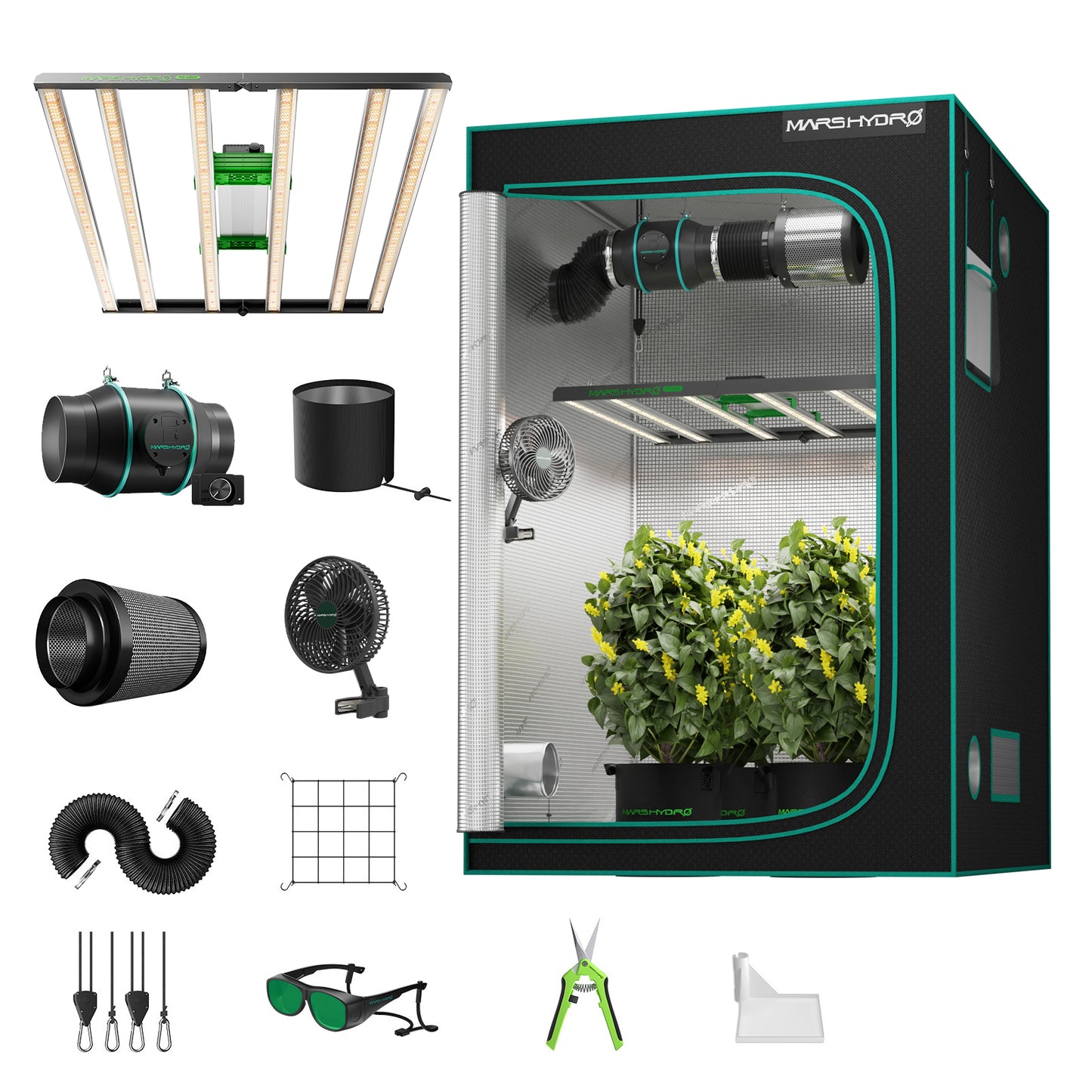 Mars Hydro FC-4800 Samsung EVO Komplett-Set – Die ultimative 120x120cm Grow-Lösung