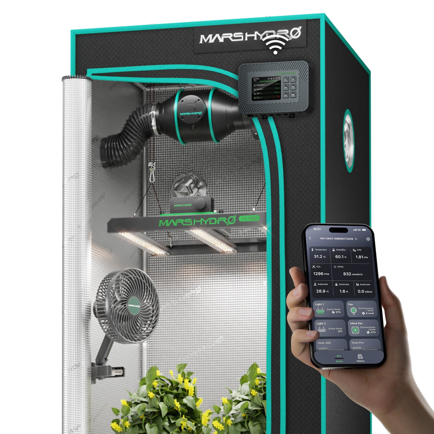 Mars Hydro FC1500 Samsung EVO iControl Smart Set – Maximale Effizienz & Intelligente Sicherheit