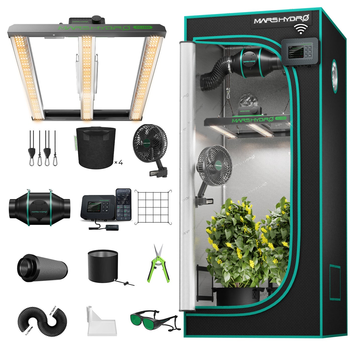 Mars Hydro FC1500 Samsung EVO iControl Smart Set – Maximale Effizienz & Intelligente Sicherheit