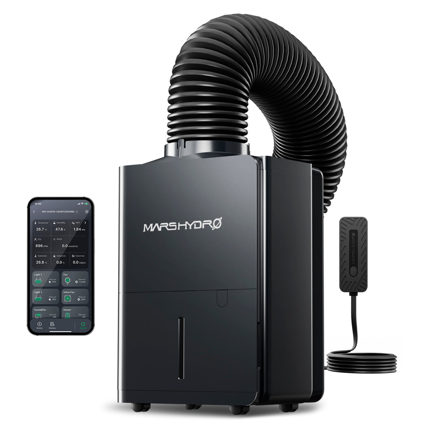 Mars Hydro 12L/Tag Luftentfeuchter – Präzise VPD-Kontrolle für Growzelte