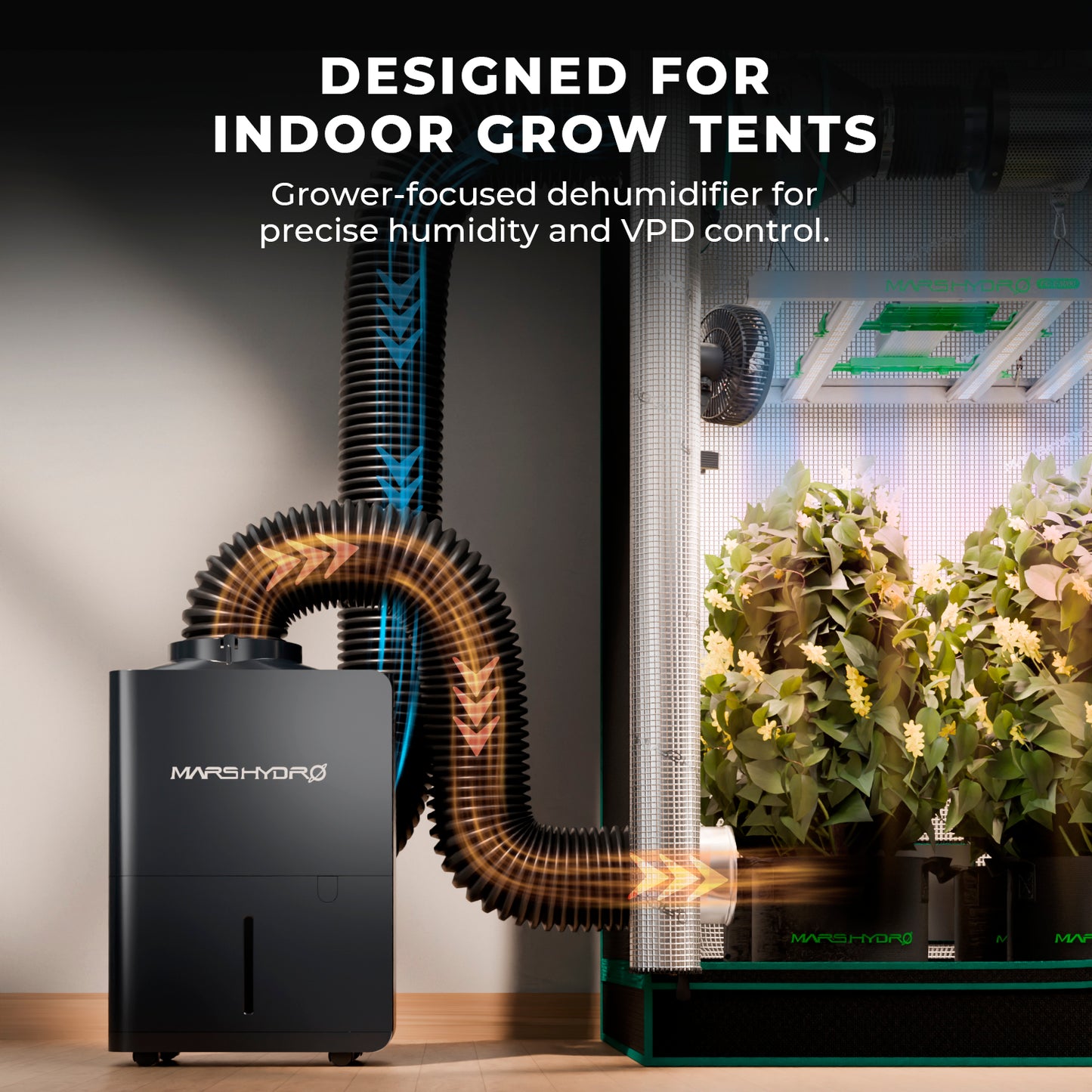 Mars Hydro 12L/Tag Luftentfeuchter – Präzise VPD-Kontrolle für Growzelte