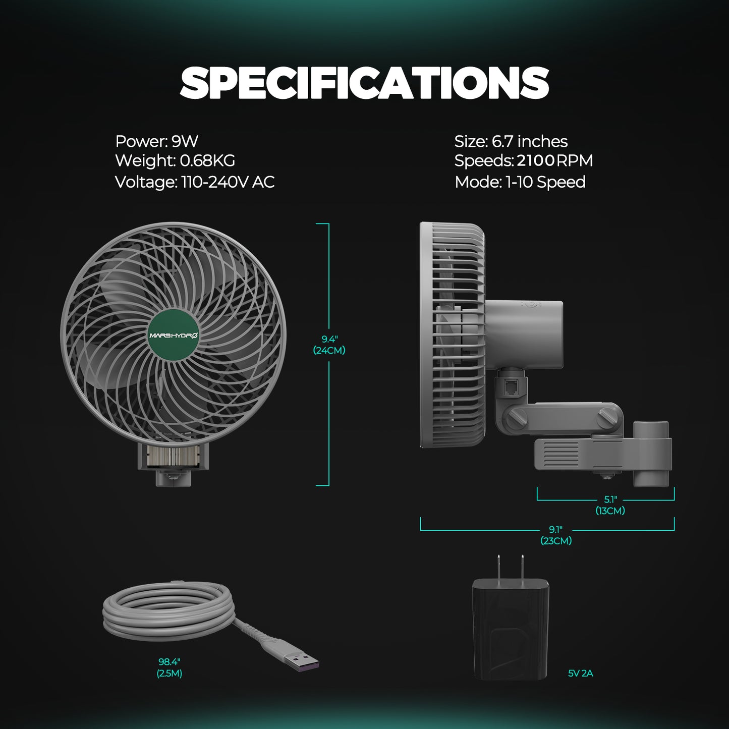 Mars Hydro 6-Zoll Clip-Ventilator – Smarte Zirkulation & Automatische Oszillation
