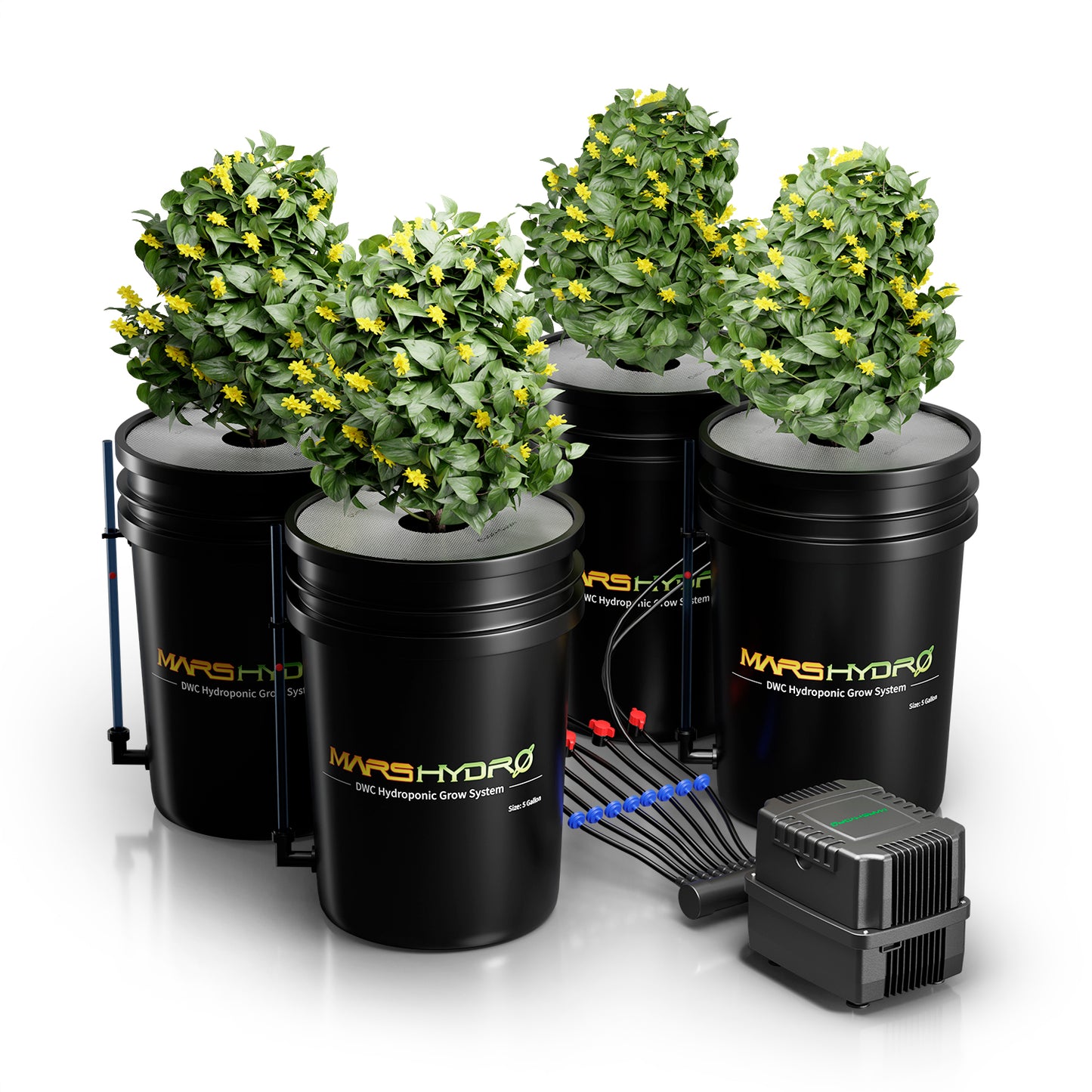 Mars Hydro DWC Hydroponik-System – 4er Set für maximales Wurzelwachstum