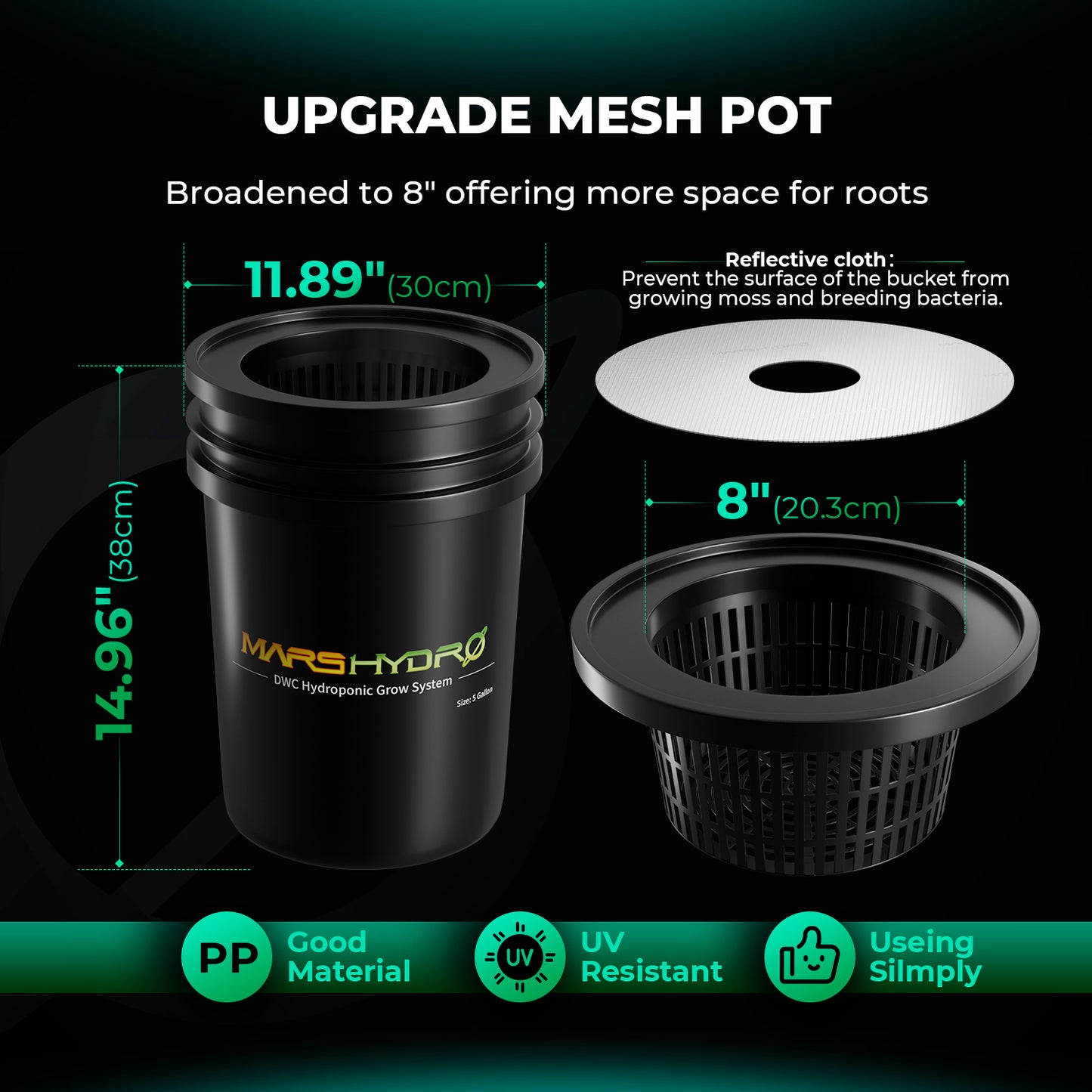 Mars Hydro DWC Hydroponik-System – 4er Set für maximales Wurzelwachstum