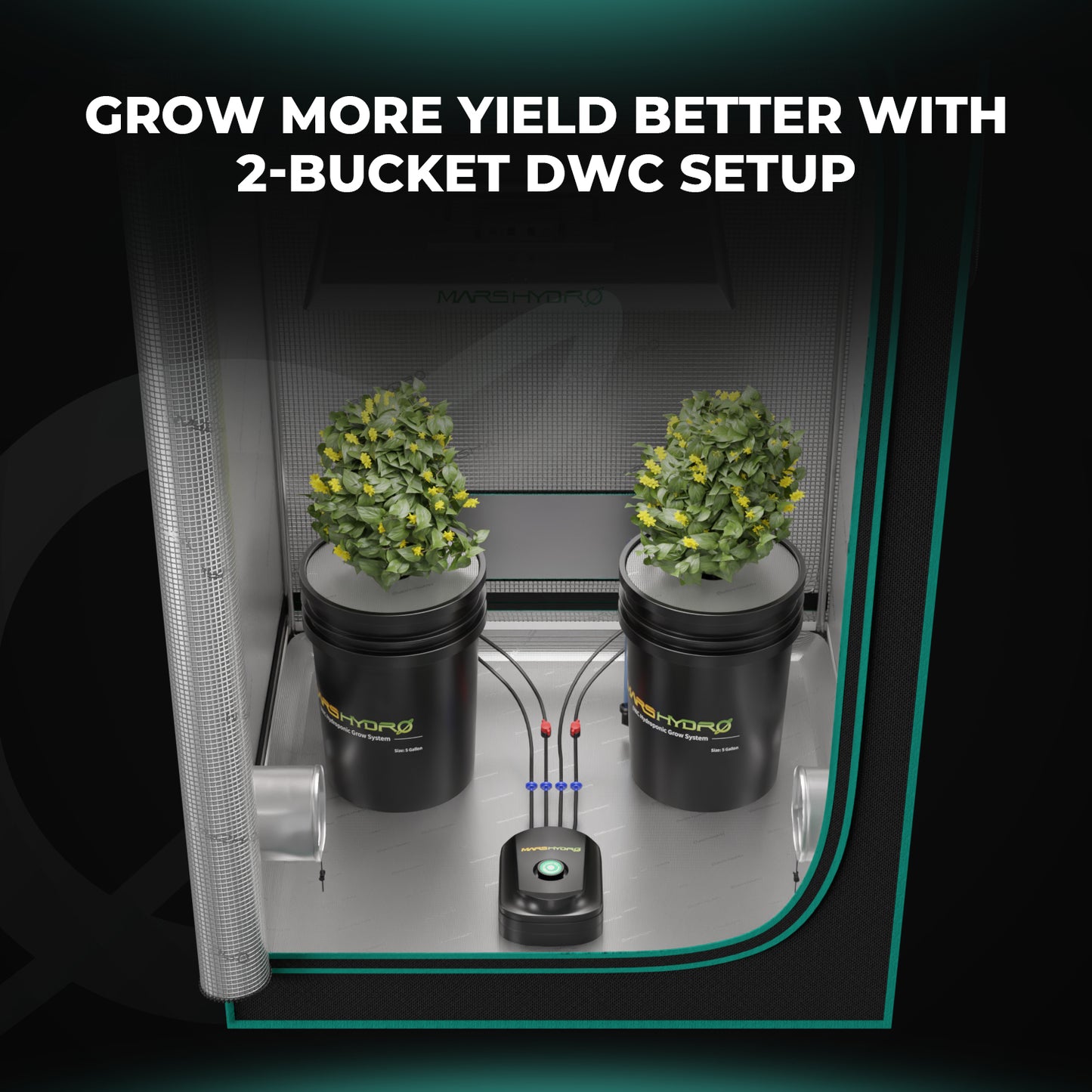 Mars Hydro DWC Hydroponik-System – 2er Set für kompaktes & schnelles Wachstum