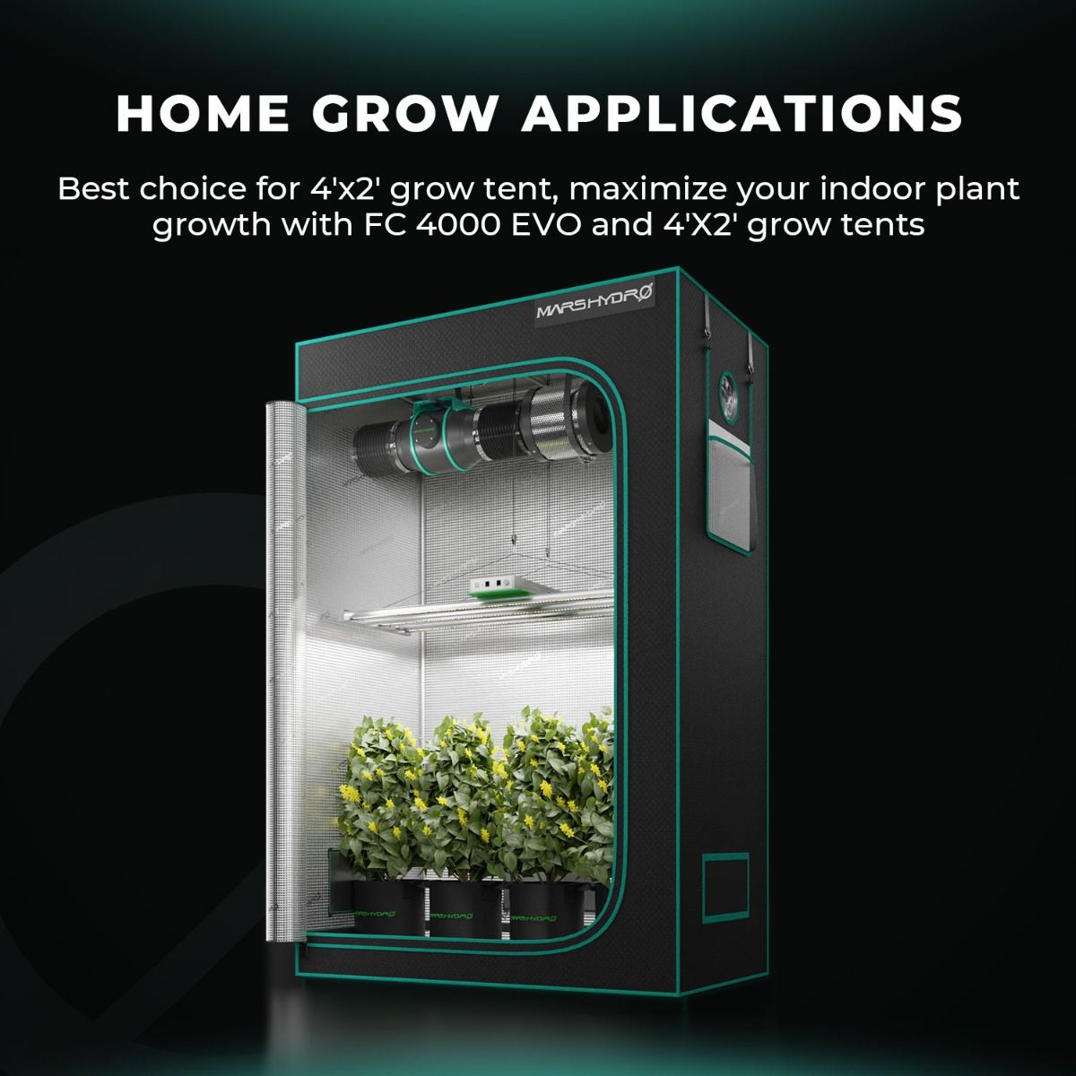 Mars Hydro FC4000 LED Grow Lampe - 320W Quantum Bar - Samsung LM301H EVO - Smart WiFi & Bluetooth