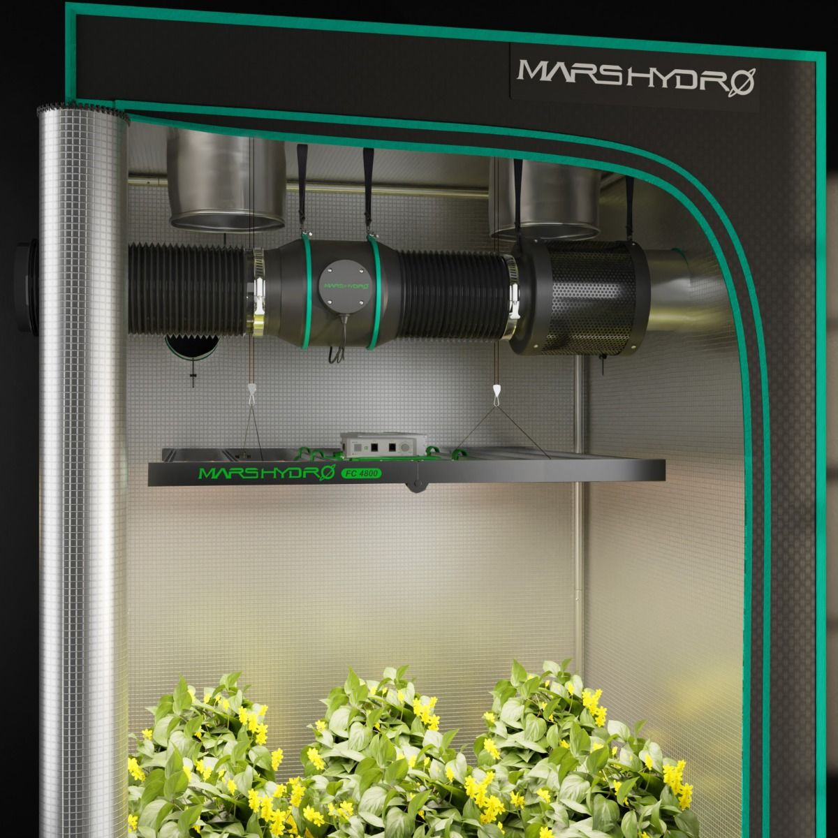 Mars Hydro 6" (150 mm) Intelligentes Lüftungsset – Komplettsystem mit Aktivkohlefilter & Controller