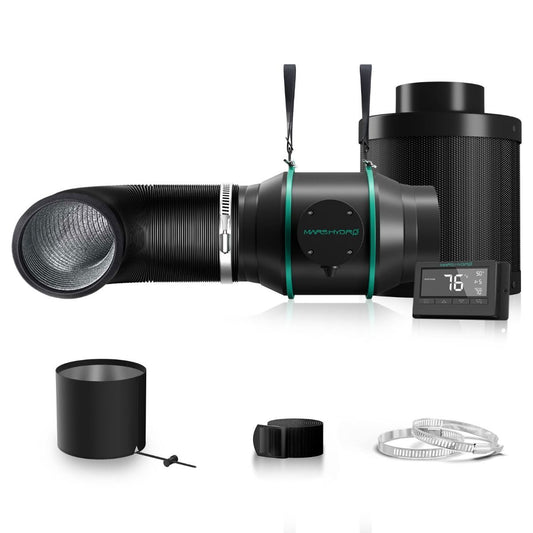 Mars Hydro 6" (150 mm) Intelligentes Lüftungsset – Komplettsystem mit Aktivkohlefilter & Controller
